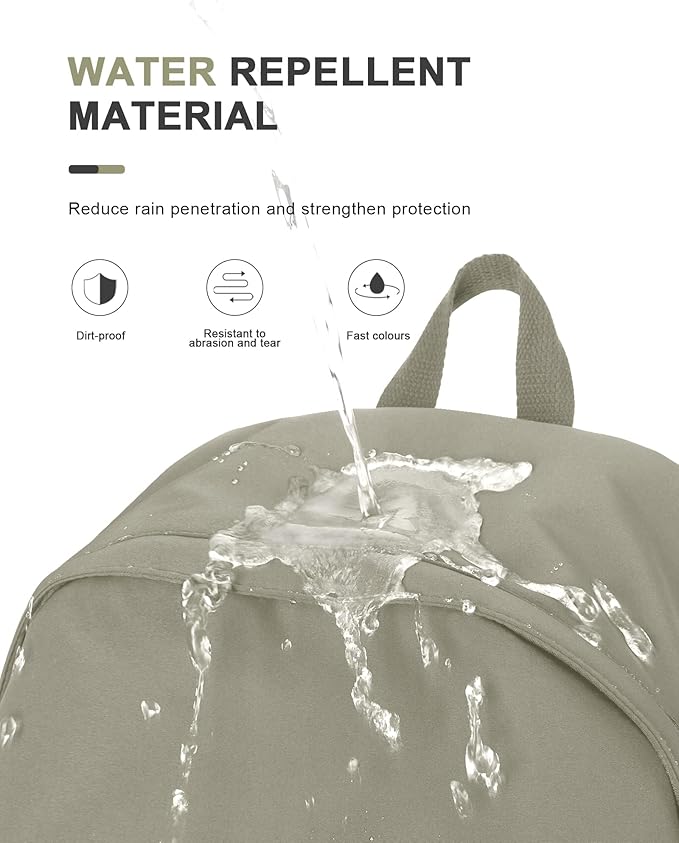 VECAVE School Backpack Green Waterproof Bookbag Casual Lightweight Travel Rucksack Daypack Backpacks for Men Women College High School Bags backpack for Boys Girls Teens