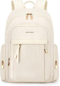 LIGHT FLIGHT Laptop Backpack for Women, 15.6 Inch Work Bag Business Backpack, Water Resistant Travel Bags for College, Beige