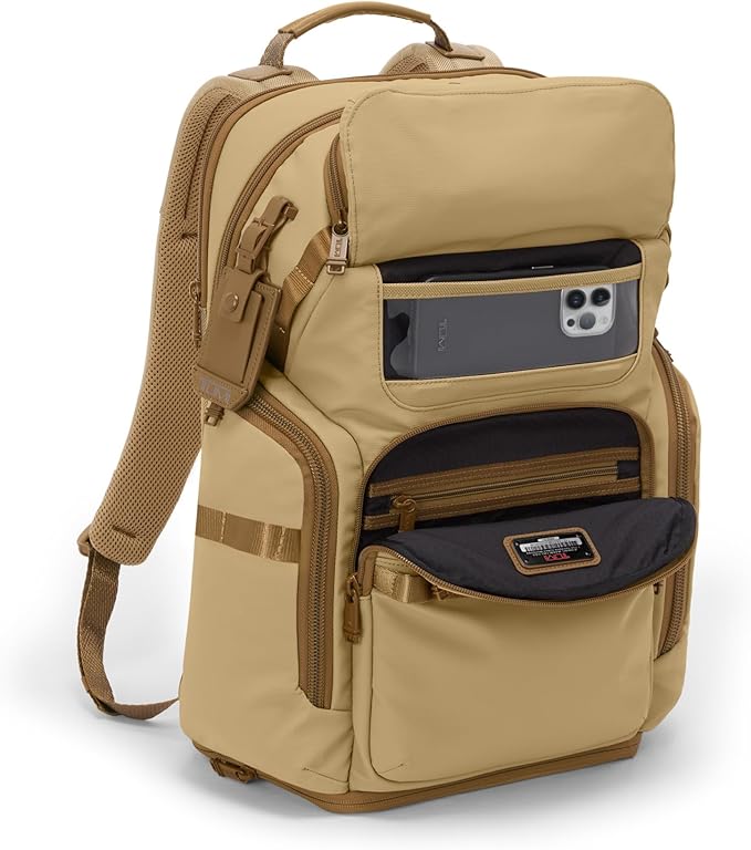 TUMI - Alpha Bravo Nomadic Backpack - Men's Durable Carry On Bag - 18.8" X 15.0" X 9.0" - Fits up to 15" Laptop - Khaki