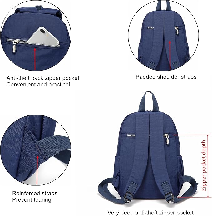 AOTIAN Small Size Backpack, Durable Lightweight Daypack for Women Girls & Boys Hiking Travel Sports, Blue