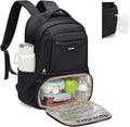 Lunch Backpack 16 Inch Laptop Backpack with Insulated Cooler Lunch Box Food Bag for College Work Camping Picnics (Black)