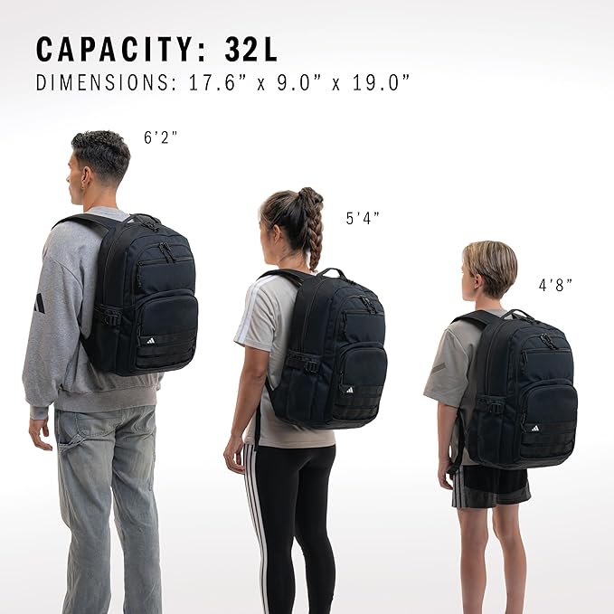 adidas Interval Backpack – Daypack for Travel Sports Gym Work School, 32L