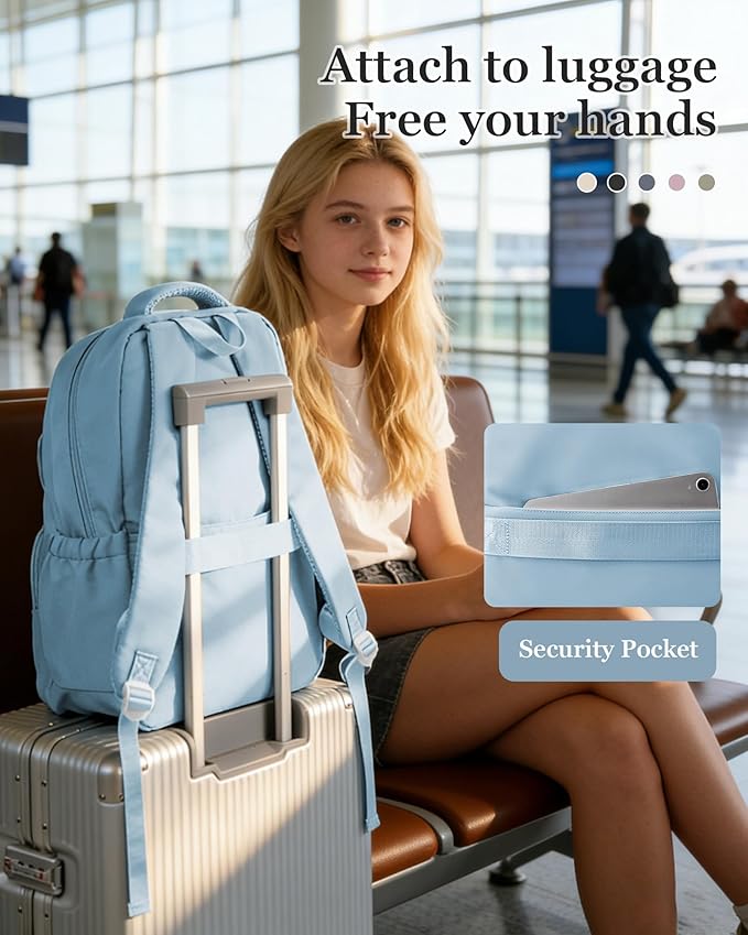 School Backpack for Women Men Cute Backpack for College Students Lightweight High School bag for Teens Girls Boys Waterproof Casual Daypacks Bookbag(Blue)