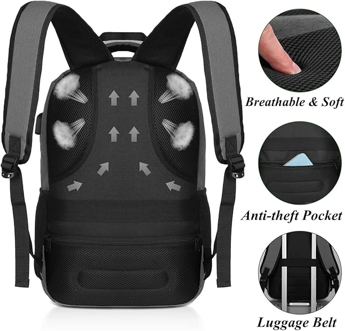YAMTION 17.3 Inch Travel Backpack for Men and Women,School Bookbag for Teenager,Computer Backpack with USB Charging port for Business Work College Travel Trip