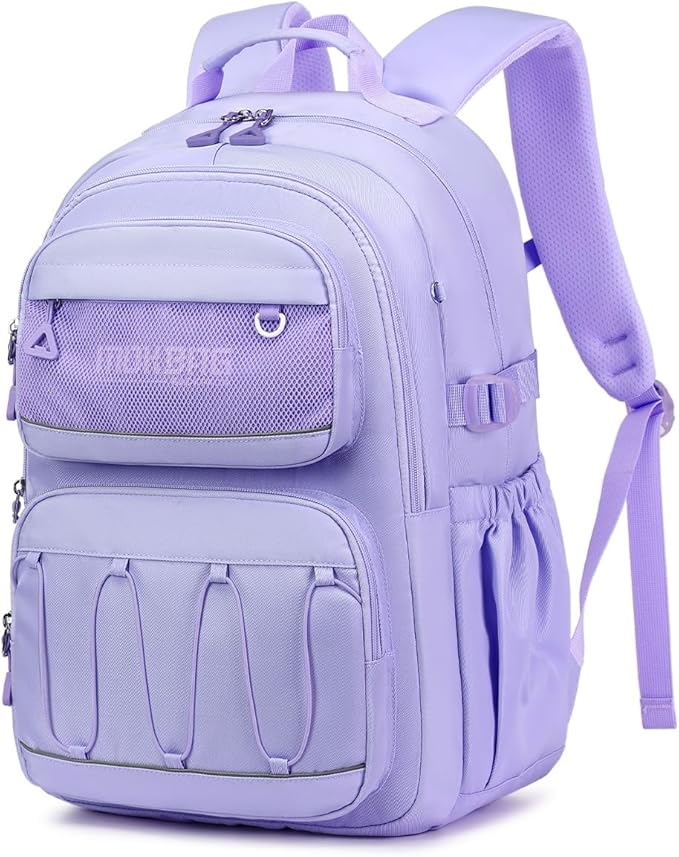 Cusangel Teen Girls Backpack for School, 18in Purple Travel Student Laptop Backpack For College Large Capacity Waterproof Daypack