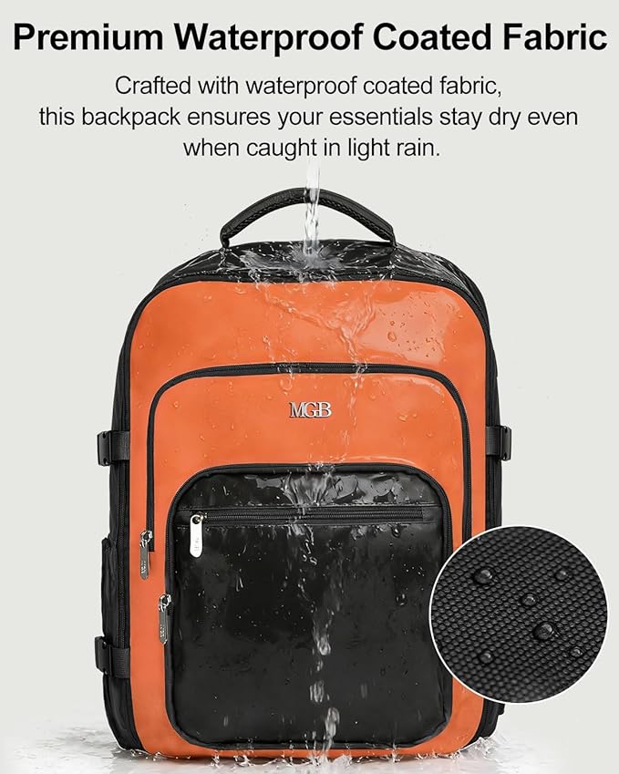 Travel Backpack for Women & Men, Large Carry On Personal Item Bag Airline Approved, Waterproof Traveling Overnight Bags, Gifts Laptop Backpack for Travelers College-Students Commuters (Black/Brown)