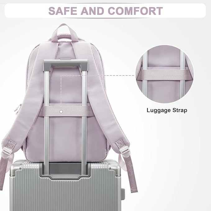 Cute School Backpack for Teens Girls Boys Waterproof School Bag Basic Backpack for College Students Multi Pocket Backpack Lightweight Casual Daypack Backpacks for Women Men（Purple）