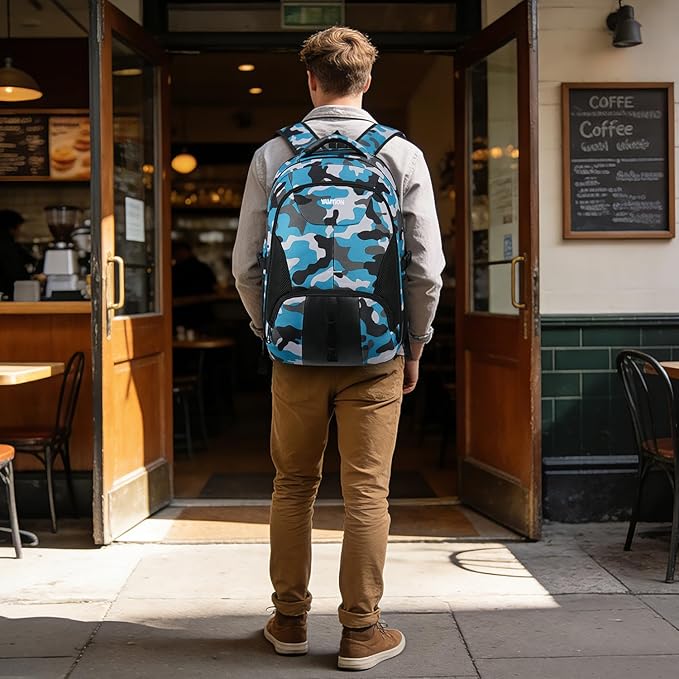 YAMTION School Backpack for Teen Boys Men,17.3 Inch Laptop Bookbag for High School College Students Work Office Business Travel