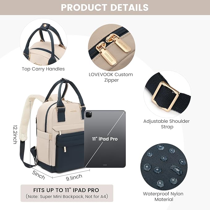 LOVEVOOK Mini Backpack for Women Stylish Waterproof Backpack Purse with USB Port, Cute Daypack for College Travel Party