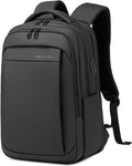 FENRUIEN Expandable Travel Backpack for Men, Water Resistant Computer Backpack with USB Charging Port，Black Laptop Bag 17.3 Inch