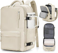 VGCUB Large Travel Work Business Backpack Carry on flight Approved 17 Inch Laptop Backpack for Women Men with Laptop Compartment Mochila de Viaje,Beige | Travel, Work, Business, 17 Inch