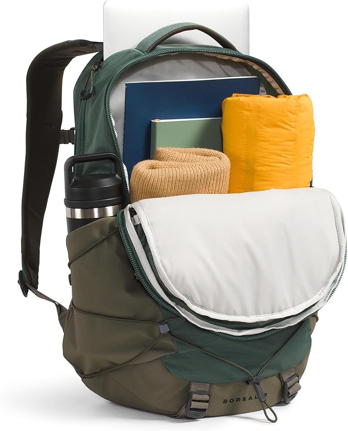 The North Face Borealis Commuter Laptop Backpack - Water Repellent, Laptop Sleeve, Large Main Compartment, Duck Green/New Taupe Green, One Size