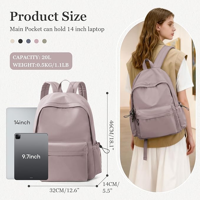 High School Bags Casual Daypack For Men Women Lightweight College Bookbag Waterproof Purple School Backpacks For Girls Boys Travel Laptop bag