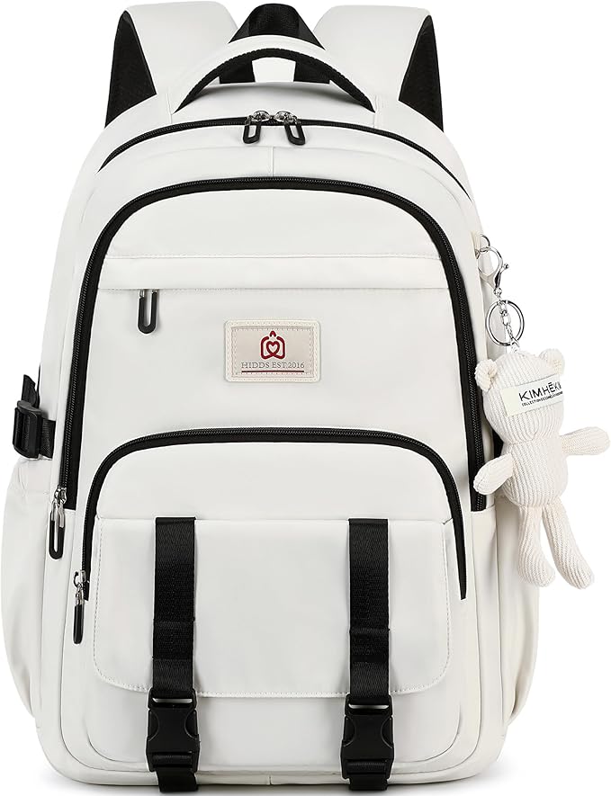 Hidds College Backpack Laptop Backpacks 15.6 Inch for Men Women Elementary Middle High School Book Bag For Teens Girls Boys Student Anti Theft Travel Daypack Large Bookbags-Beige