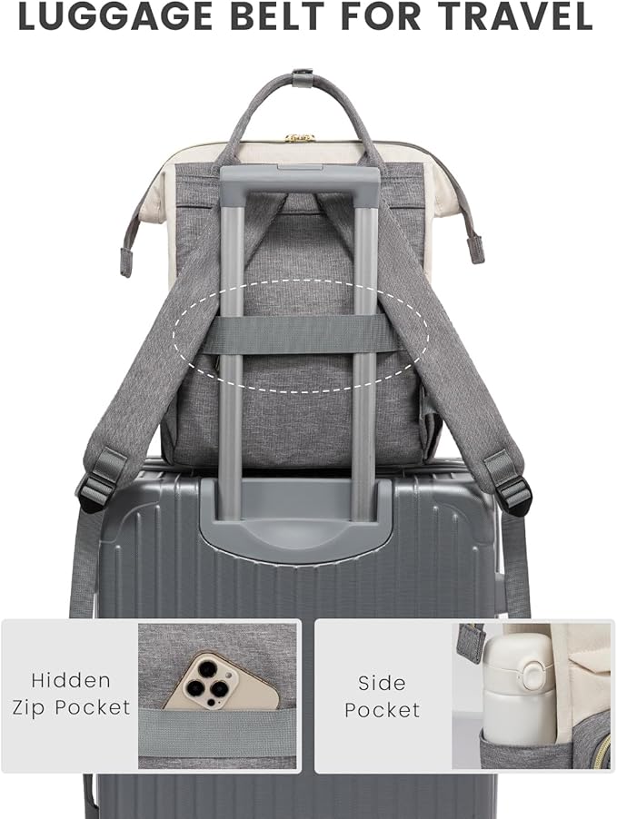 LOVEVOOK Mini Backpack for Women, Cute Small Backpacks Purse, Fashion Bag for Work Travel Gift, Lightweight Daypack, White-Grey
