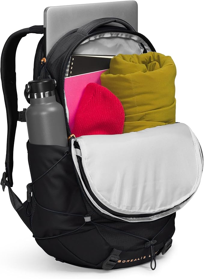 THE NORTH FACE Women's Borealis Luxe Commuter Laptop Backpack, TNF Black/Burnt Coral Metallic-NPF, One Size