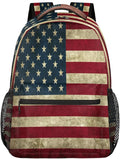 Pardick American USA Flag Backpack for Kids Girls Boys Lightweight School College Students 18in Bookbag Large Capacity Computer Backpacks Laptop Rucksack Travel Gym Hiking Camping Daypack