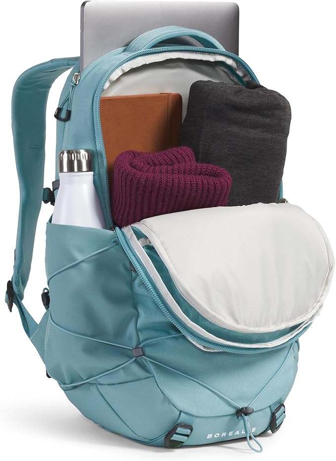The North Face Women's Borealis Commuter Laptop Backpack - Everyday Travel Bag, Laptop Sleeve, Reflective Details, Blue Eclipse Light Heather/Blue Eclipse, One Size