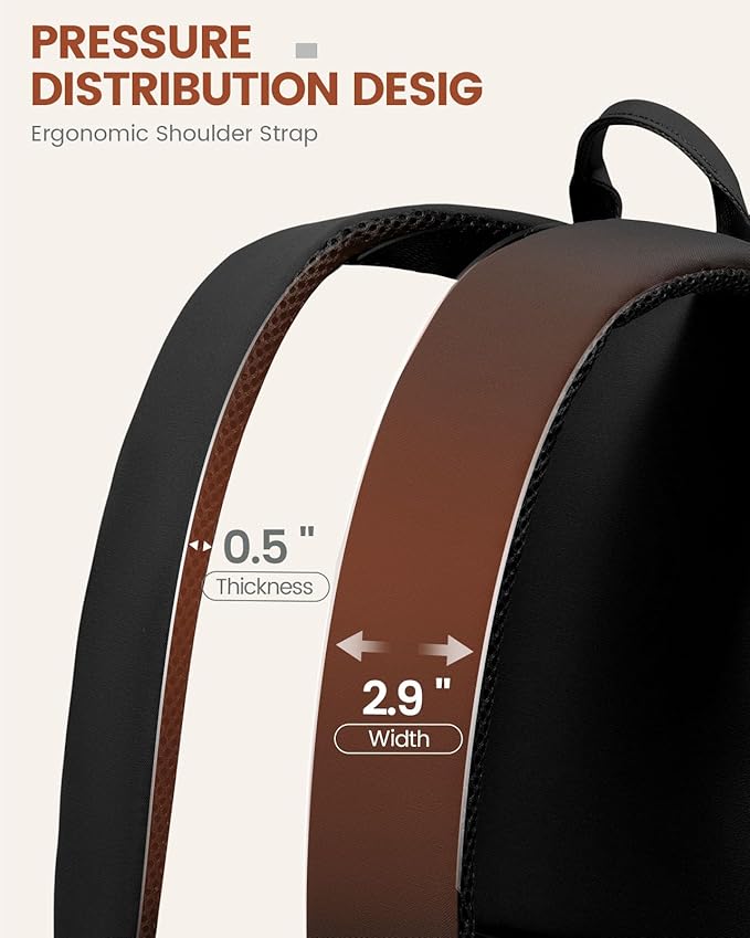 LOVEVOOK School Backpack for Women 15.6" Black Bookbag for Girls in Highschool College Casual Daypack Backpacks Water Resistent