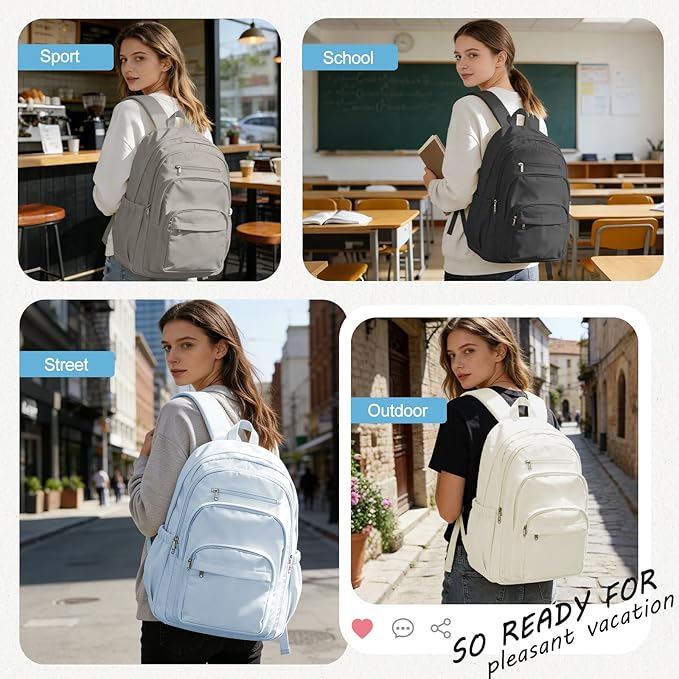 Black College Backpack For Women Men,Lightweight High School Bag,School Backpack With Lots Of Pockets,Cute Bookbag For Teens Boys Girls,Casual Daypack Backpack For School