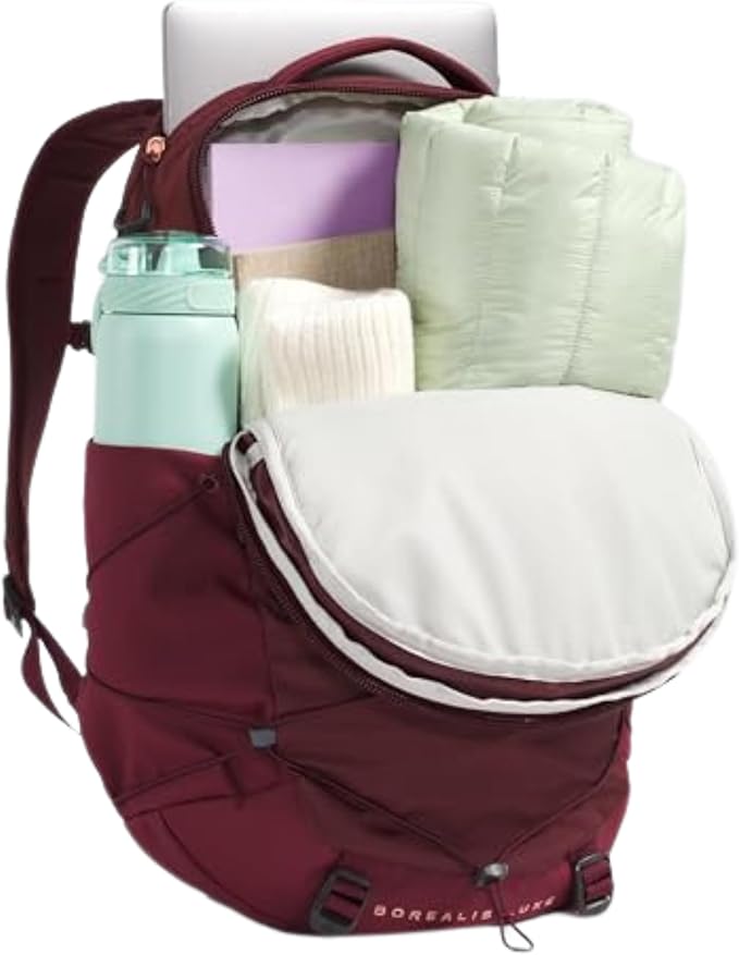 THE NORTH FACE Women's Borealis Luxe Commuter Laptop Backpack, Sumac/Burnt Coral Metallic, One Size
