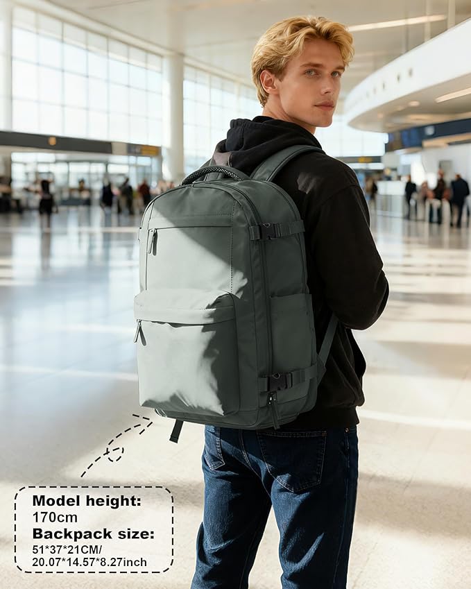 VGCUB Vacuum Backpack Travel with Electric Pump Vacpack System Storage Compression Laptop Work Business Waterproof College Weekender Bags Casual Daypack Backpacks for Women Men Green