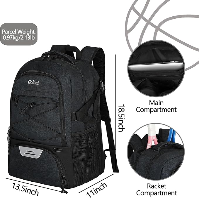 Soccer Backpack for Men and Women,Sports Bag with Ball Compartment,Gym Backpack with Shoe Compartment