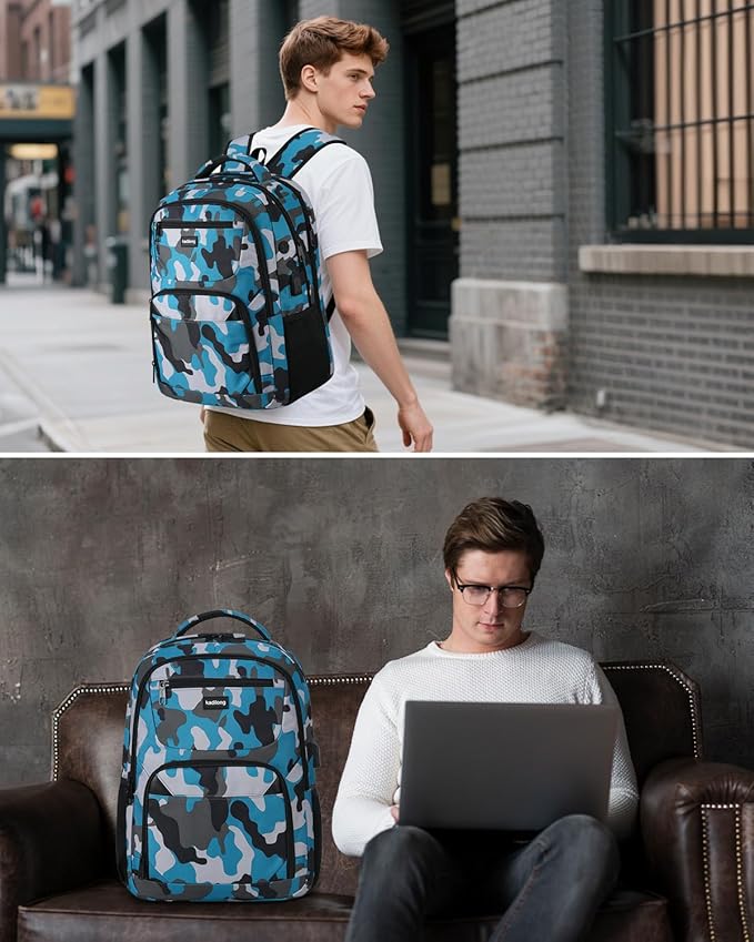 Travel Laptop Backpack for Men Business,Back Pack Bookbag Computer Backpack for Teens Boys with USB Charging Port,Water Resistant