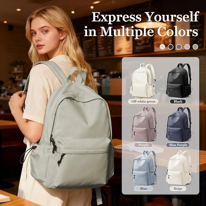 Lightweight Basic Backpack For High School,College Bookbag For Womens,Travel Laptop Backpacks For Teen Girls,School Bag Casual Daypack(Green)