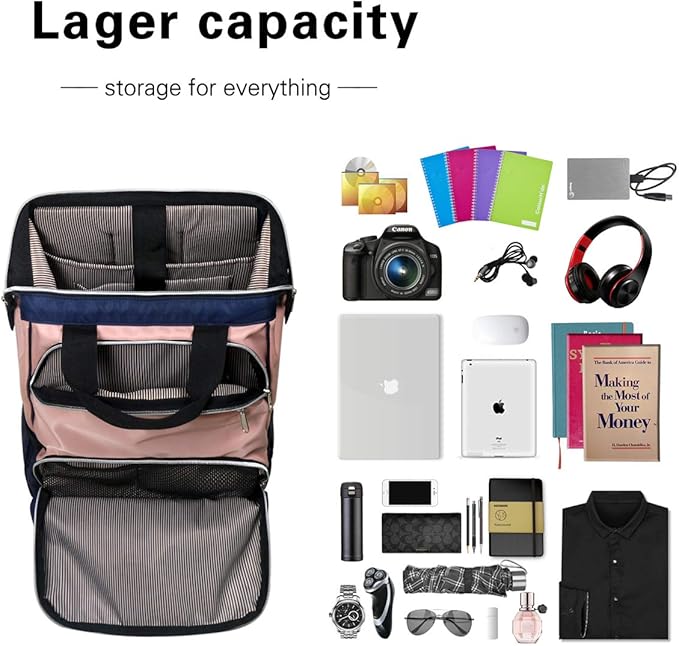 Hap Tim Laptop Backpack, Travel Backpack for Women, Pink Work Backpack (7651-BP)