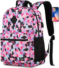 YAMTION Unisex School Backpack Leaves,Casual Bookbag Adults and Teens Schoolbag with USB Port for High School College Office Work Travel