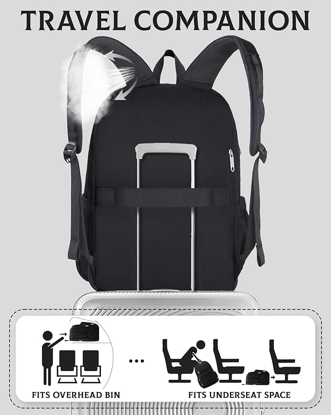 Large Backpack for Women Backpack with Lots of Pockets for Travel Work School Bookbag with Laptop Compartment for High School College Girls Mochilas Morrales para Mujer (Black, Solid)