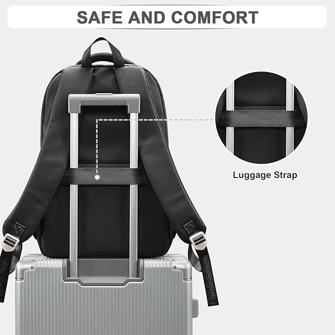 Cute Black School Backpack for Teens Girls Boys Waterproof School Bag Basic Backpack for College Students Multi Pocket Backpack Lightweight Casual Daypack Backpacks for Women Men