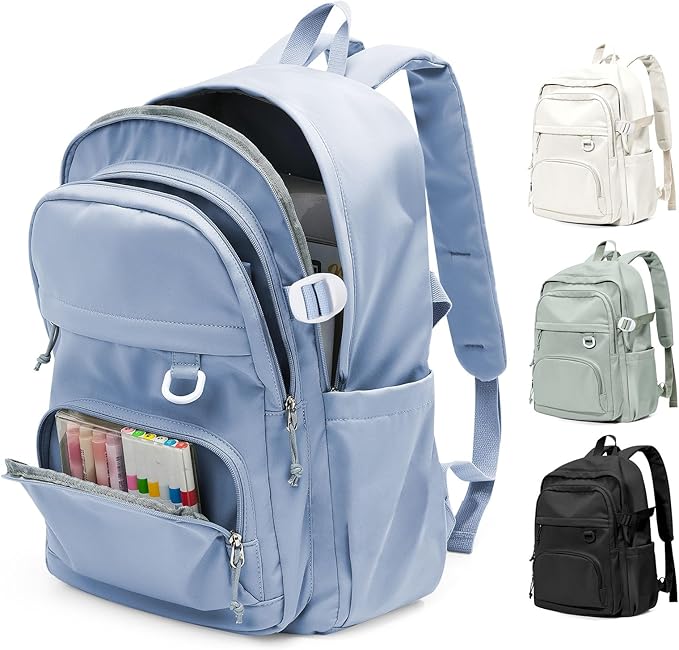 Lightweight Backpack for College & High School Backpack With Lots of Pockets Cute School Bag for Girls Boys, Large Capacity Bookbag for Women Men, Waterproof Teens Casual Daypack Backpack(Blue)