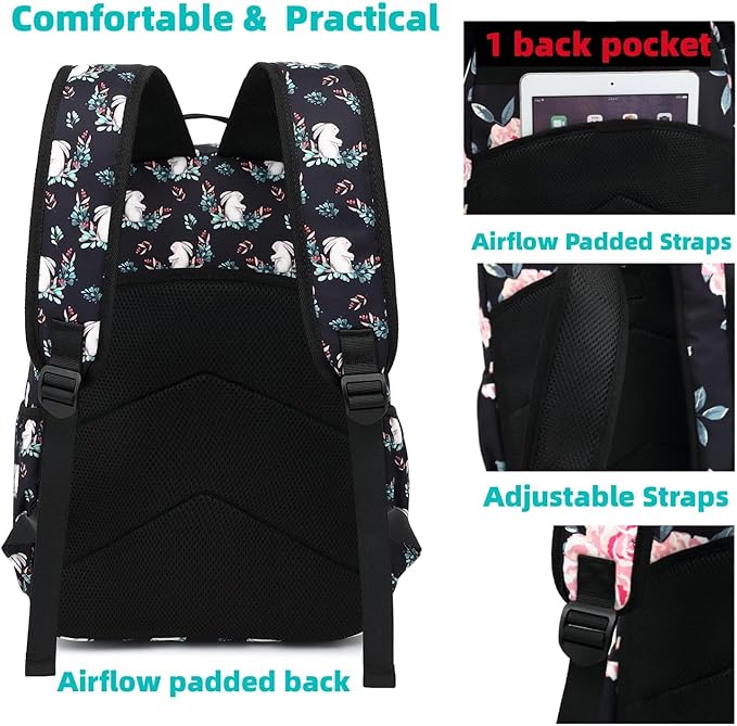 Leaper Water Resistant Backpack for Women: Durable Daypack Large Capacity with Laptop Compartment & 2 Water Bottle Pockets for Outdoor Enthusiasts Trekking Travel Work College Dark Blue