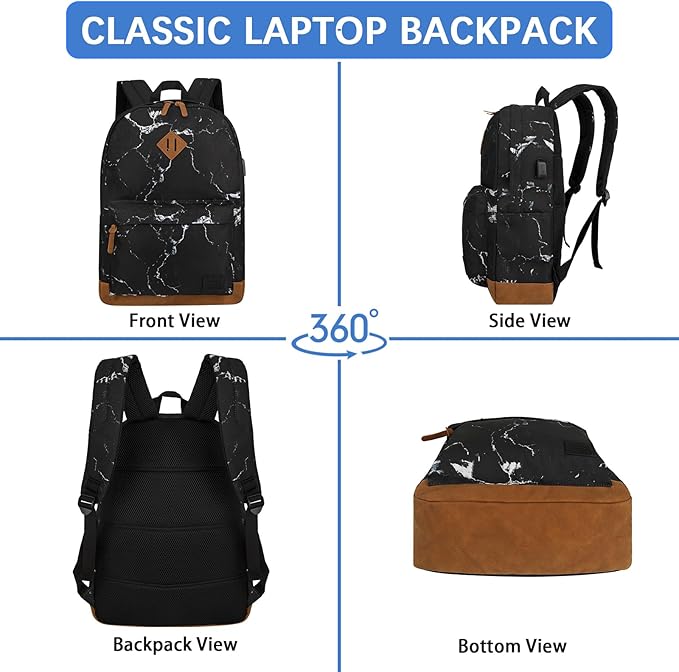 Goloni Backpack for Men Women, Anti-Theft Travel Laptop Backpack, Water Resistant 17.3 Inch USB Charging Backpack, Large Capacity Work Commute Bag