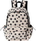 ESVAN Corduroy Backpack Lightweight Fashion 17 inch Laptop Bag for Women Casual College (Corduroy Black flower)