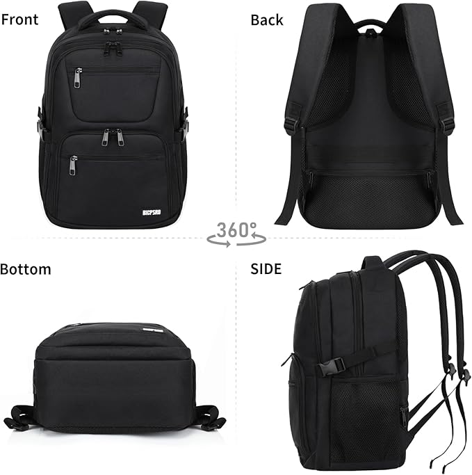 Black backpack for school, School Backpack for boys teens, Laptop Backpacks for men, College high middle school bookbag Fits15.6 Inch Laptop with Reinforced Straps, Boys backpack, Book bag