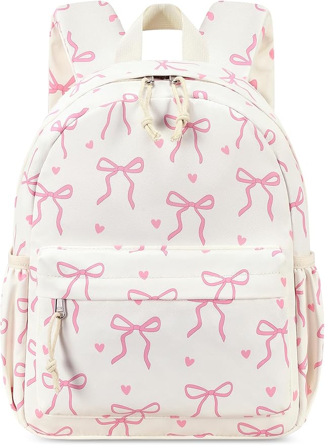 LOIDOU Mini Backpack for Girls, Small Backpack Purse Women Girls Cute Pink Bow backpacks School Bookbag Casual Back Pack Teens
