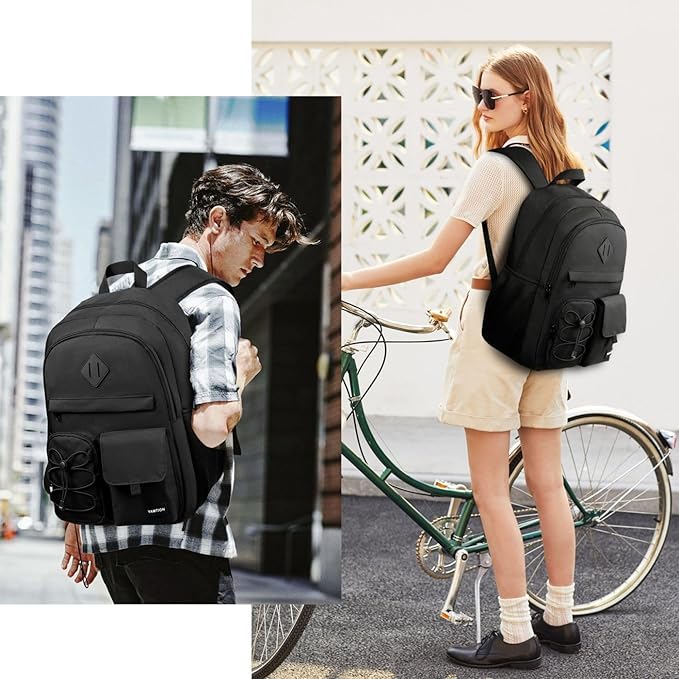 YAMTION 3 Pack School Backpack Set for Women,Bookbag for Teen Girls Backpack College Laptop School Bags,Mochilas Mujer Morrales Escuela,Black