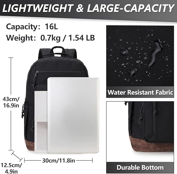 VX VONXURY Backpack for Men Women,Lightweight Bookbag with Mulitiple Pockets,Classical Water Resistant Travel Backpack