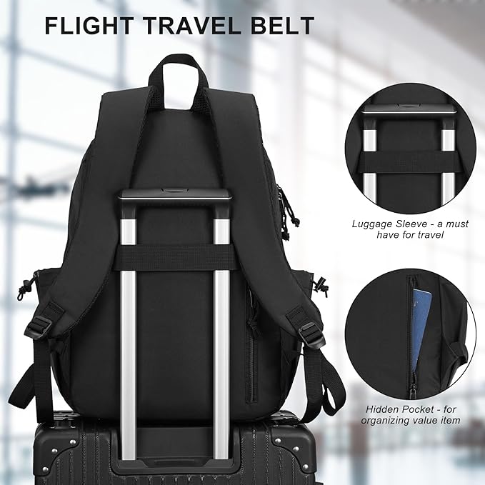 Black Backpack for Teens, Lightweight 15.6in Laptop Bag for Girls Boys Middle School High School, College Student Men Women