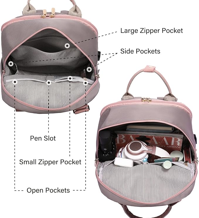 LOVEVOOK Backpack purse for Women, 15 Inch Laptop backpack Cute Waterproof Backpacks Stylish Travel Bags Vintage Daypacks for College Work Party