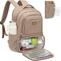 Lunch Backpack 16 Inch Laptop Backpack with Insulated Cooler Lunch Box Food Bag for College Work Camping Picnics (Champagne)