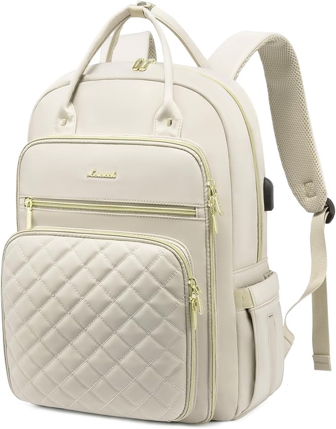 LOVEVOOK Laptop Backpack for Women, Water Resistant Travel Work Backpacks Purse College Business Teacher Nurse Computer bag with USB Charging Port, Fits 15.6" Laptop