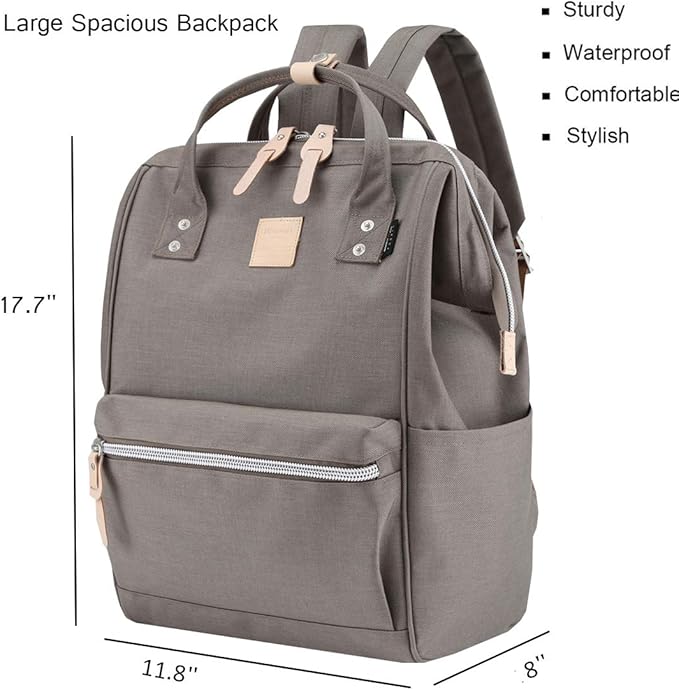 himawari Large Travel Backpack with Laptop Compartment 17 Inch Roomy Doctor Bag College backpack for Women&Men-Not include USB Port（1882-Grey）