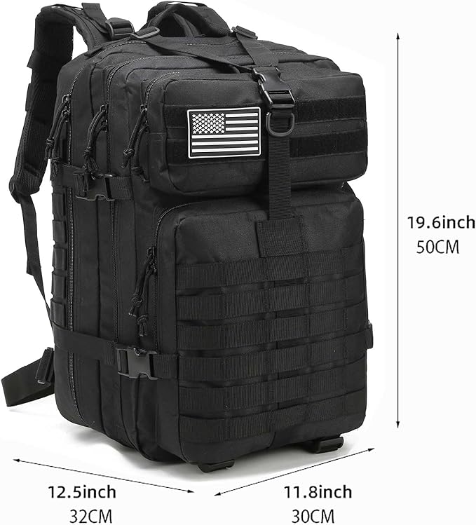 Tactical Backpack for Men, 45L Military Gym Backpacks, Large 3-Day Assault Pack Bug Out Bag MOLLE Daypack for Rucking Fishing Camping (Jungle Digital)