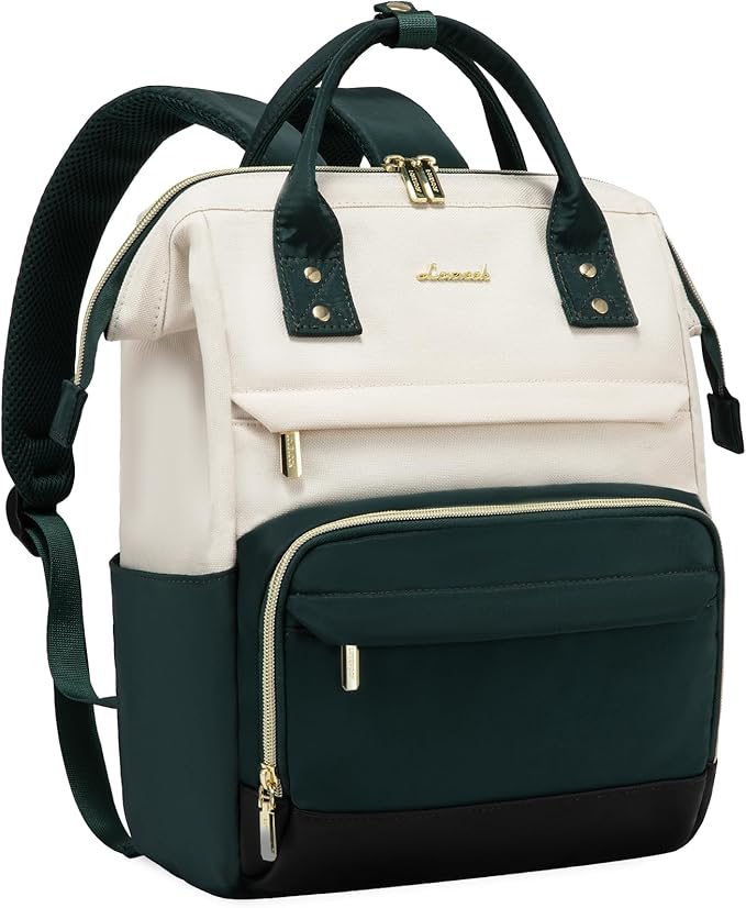 LOVEVOOK Mini Backpack for Women, Cute Small Backpacks Purse, Fashion Bag for Work Travel Gift, College Bookbag for School, 14 inch Lightweight Daypack, Green-Black