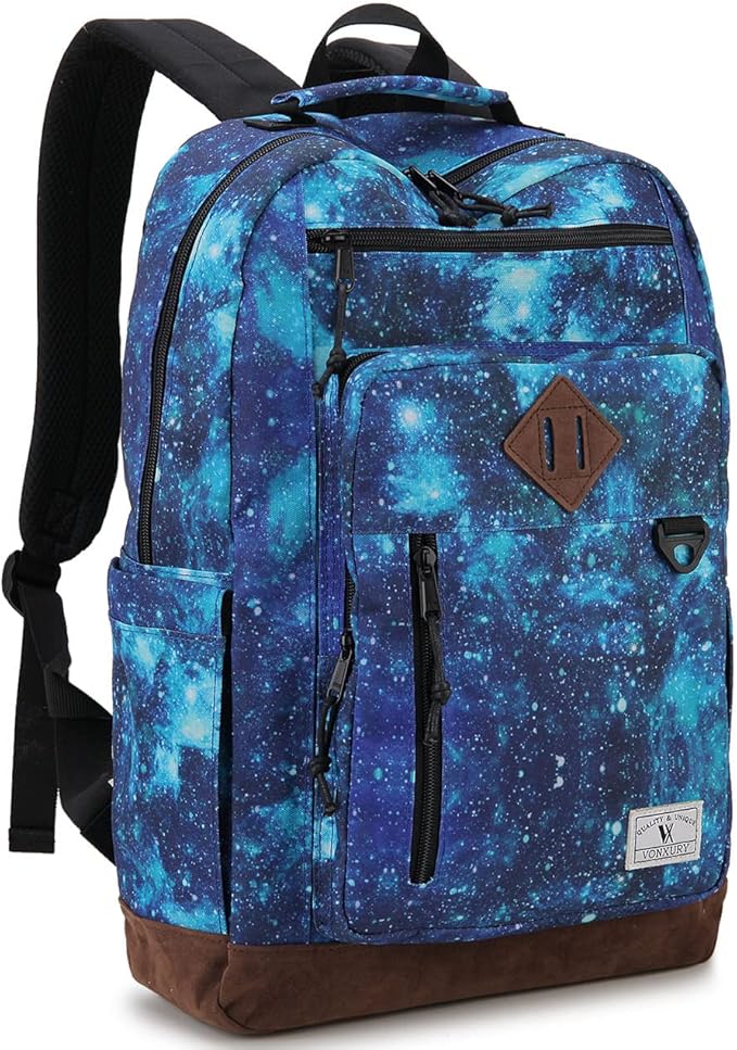 VX VONXURY Backpack for Men Women,Lightweight Bookbag with Mulitiple Pockets,Classical Water Resistant Travel Backpack