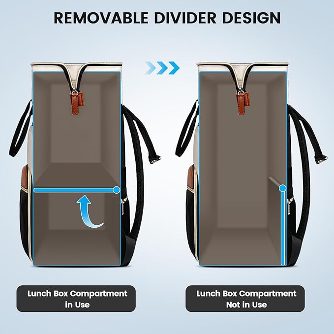 MATEIN Laptop Backpack with Lunch Box, 17.3 Inch Lunch Backpack for Women, College Computer Back Pack Work Backpacks with Insulated Lunchbox Meal Prep Bag for Teacher Nurse Commute Office, 2Pcs Set